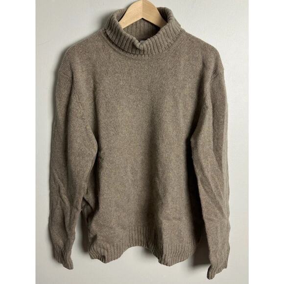 Zara Sweaters - Zara Wool Blend Turtleneck Sweater Taupe Brown Knit Pullover Size XL Women’s
